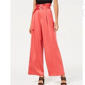 Bar III Coral Satin Wide Leg Pants